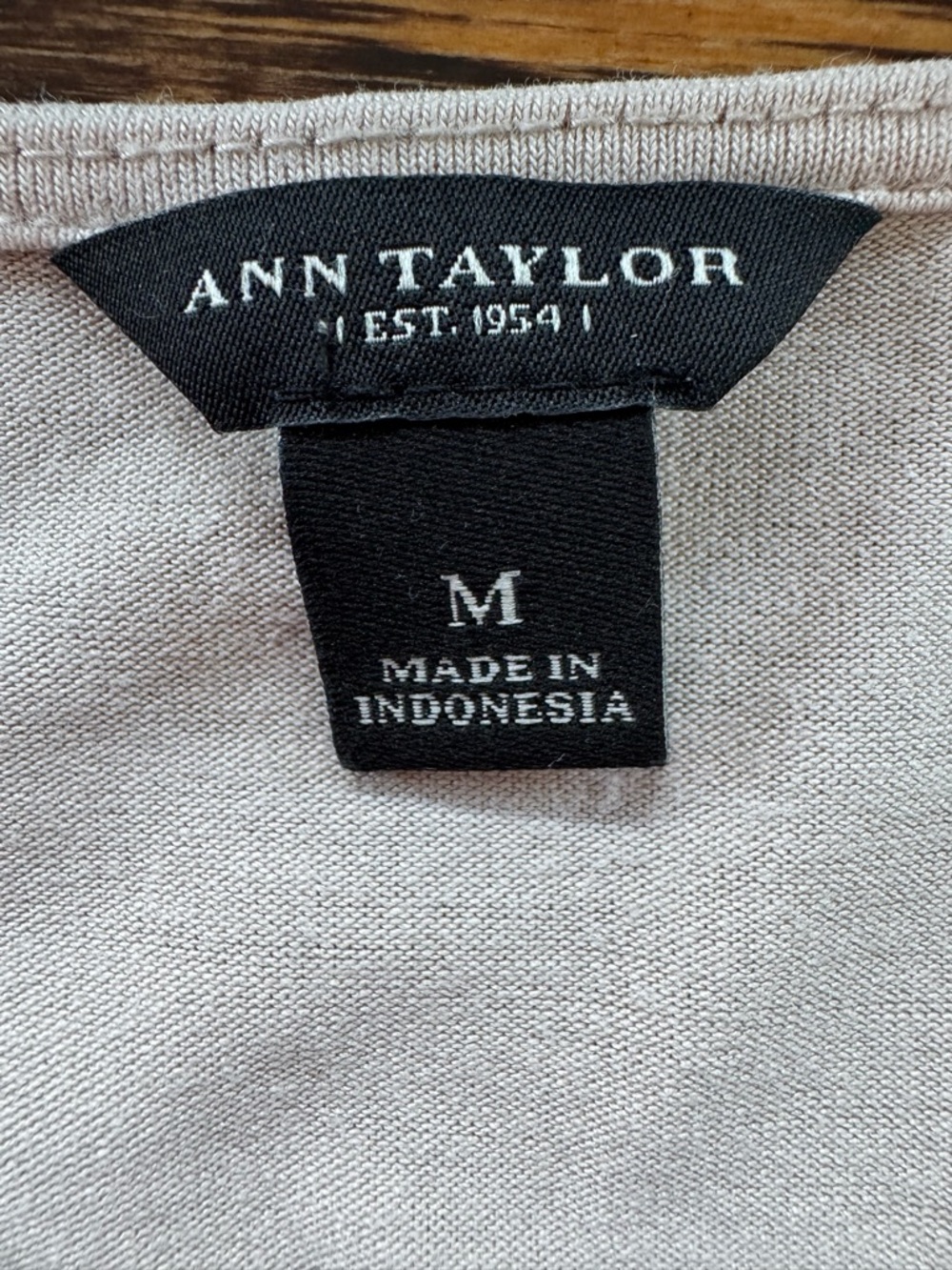 Ann Taylor Neutral Taupe Crewneck Top
